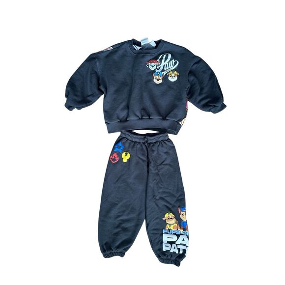 zara kids toddler paw patrol matching set jogger sweatpants/sweatshirt gray 4T - Picture 3 of 9